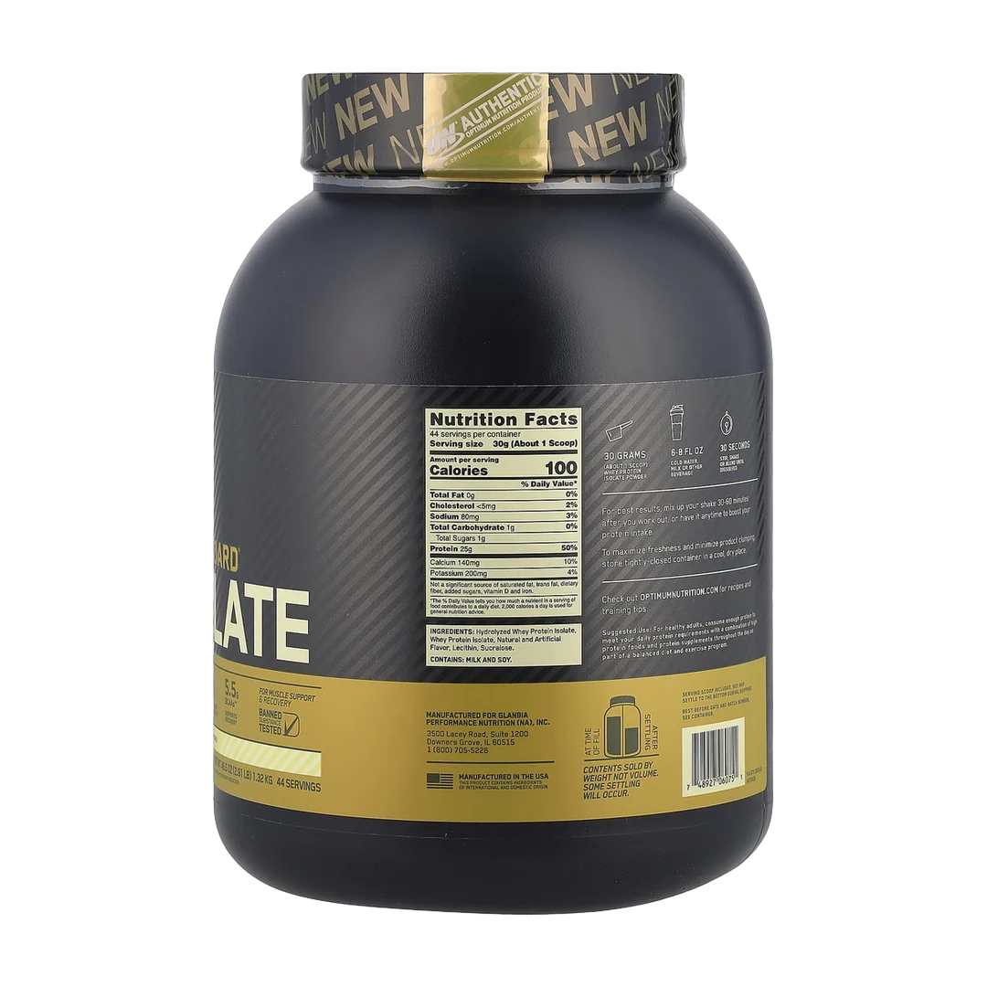 Optimum Nutrition, Gold Standard® 100% Isolate, Rich Vanilla, 46.5 oz (1.32 kg)