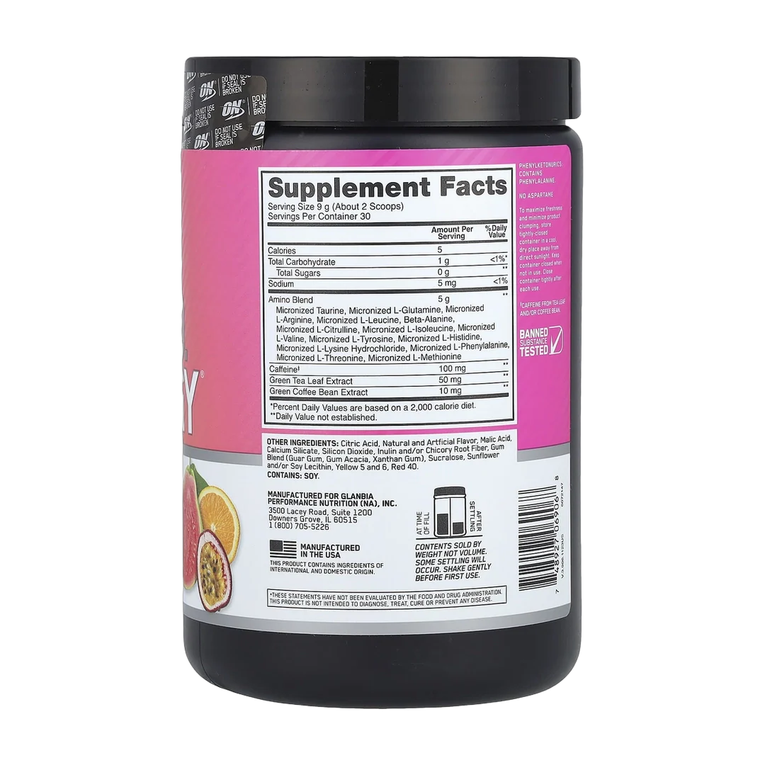 Optimum Nutrition, Essential Amin.O. Energy®, Tropical Sunrise, 9.5 oz (270 g)