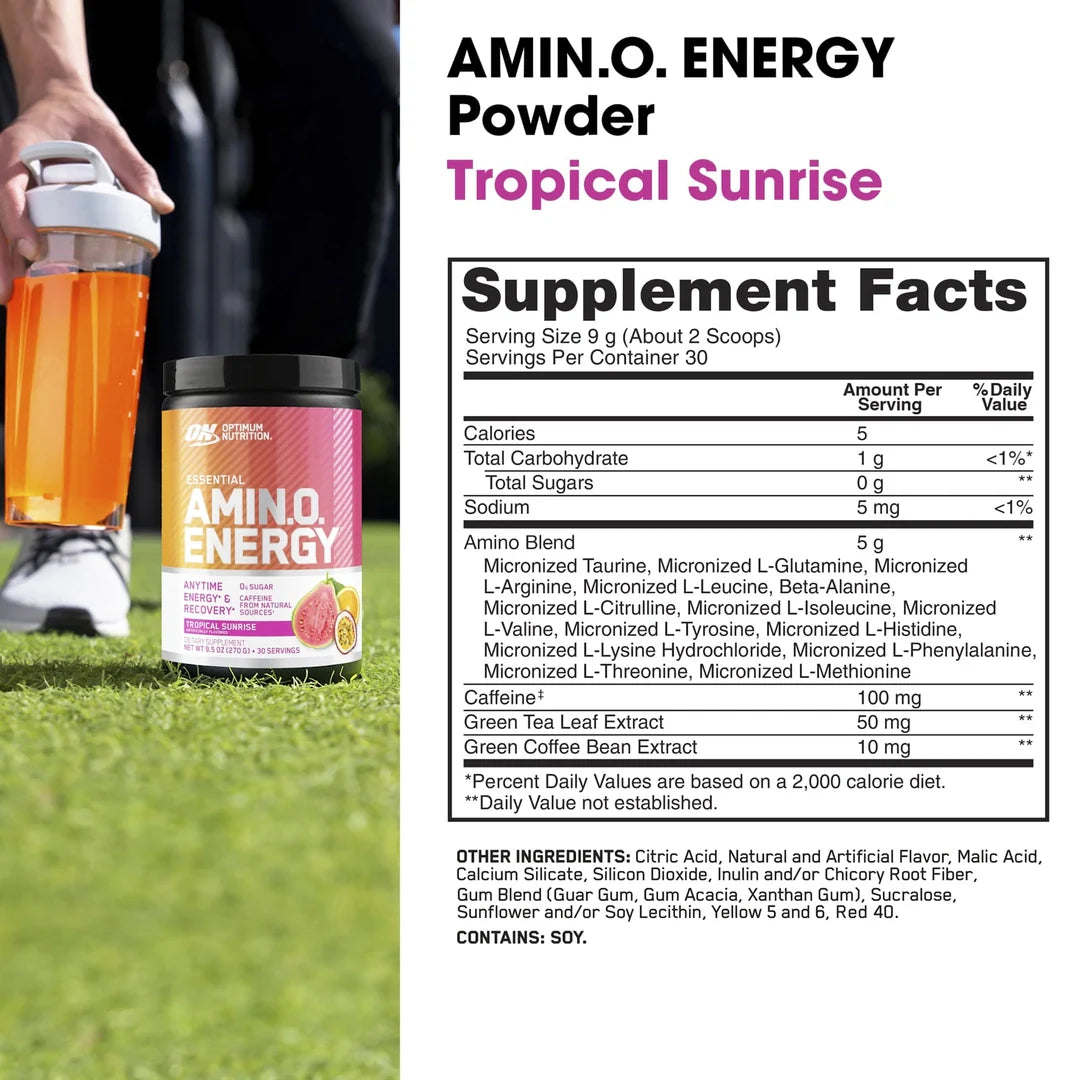 Optimum Nutrition, Essential Amin.O. Energy®, Tropical Sunrise, 9.5 oz (270 g)