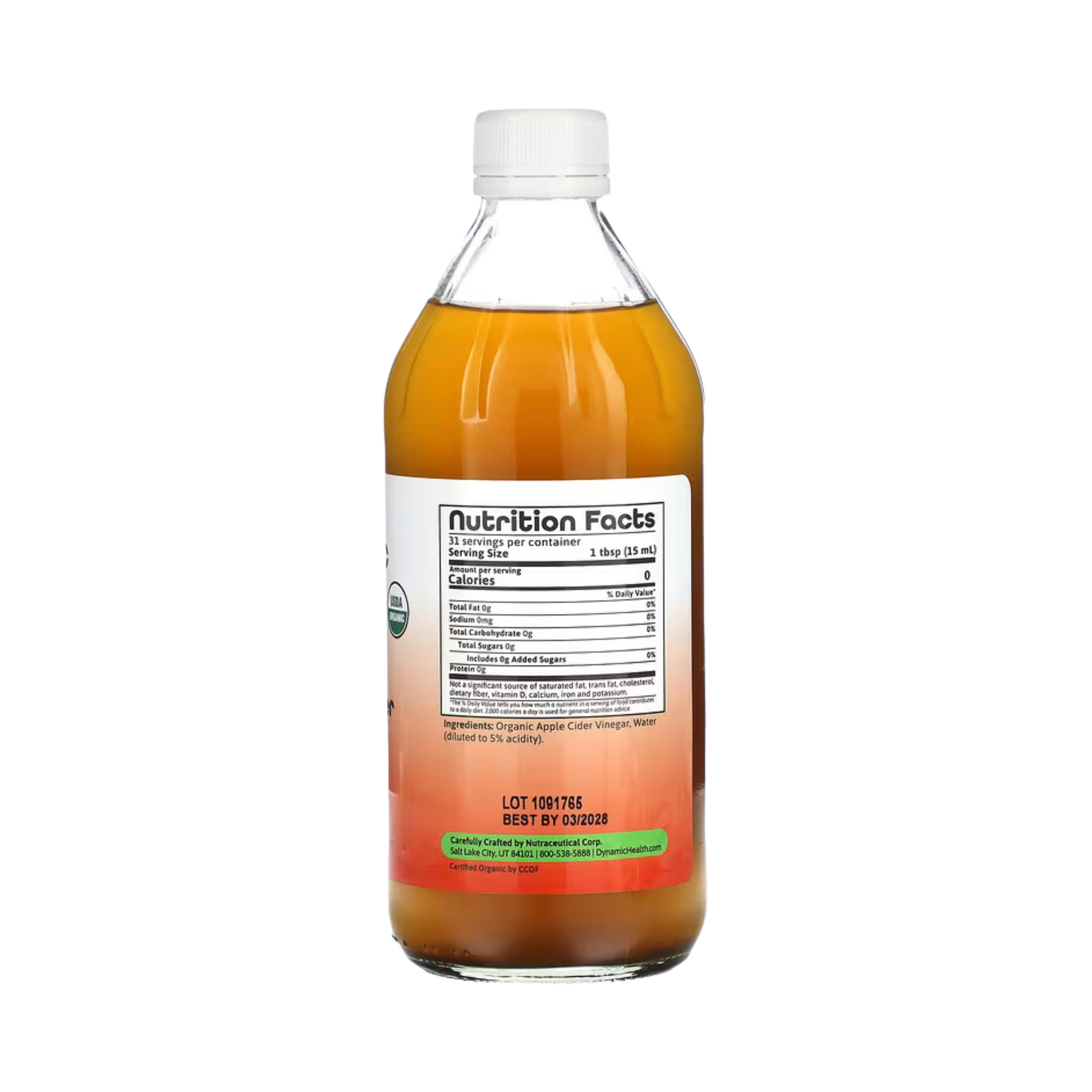 Dynamic Health, Apple Cider Vinegar with Mother, Glass, 16 fl oz, 473 ml