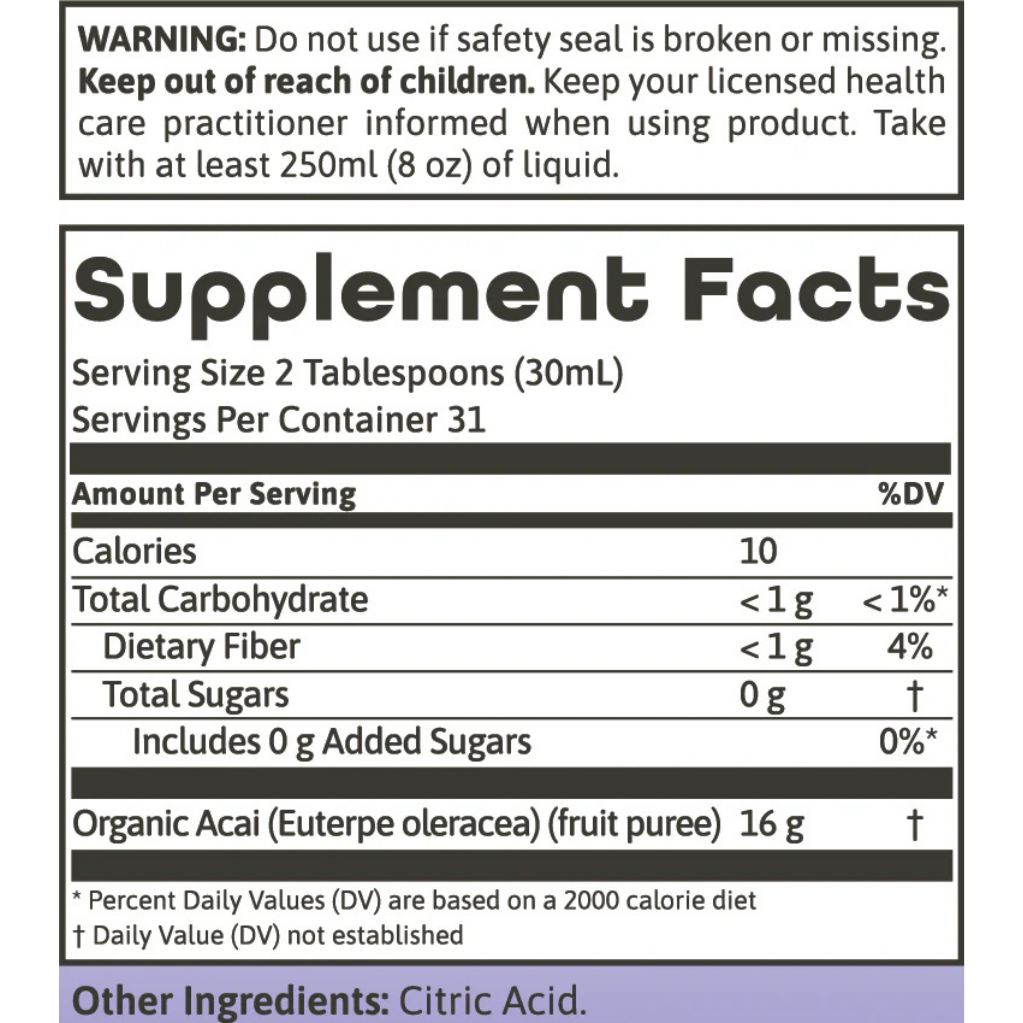 Dynamic Health, Certified Organic Acai Gold , 32 fl oz, 946 ml