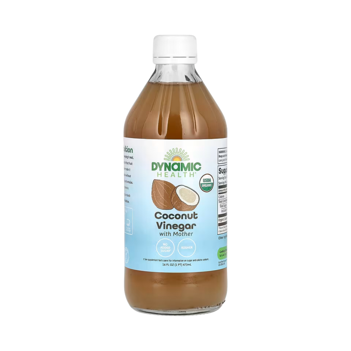 Dynamic Health, Coconut Vinegar with Mother, 16 fl oz, 473 ml