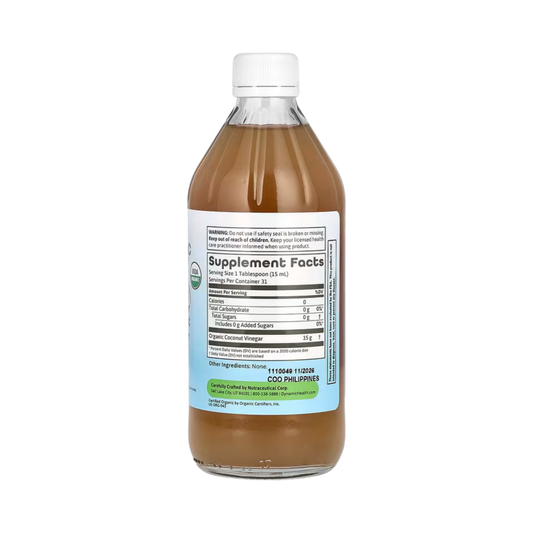 Dynamic Health, Coconut Vinegar with Mother, 16 fl oz, 473 ml
