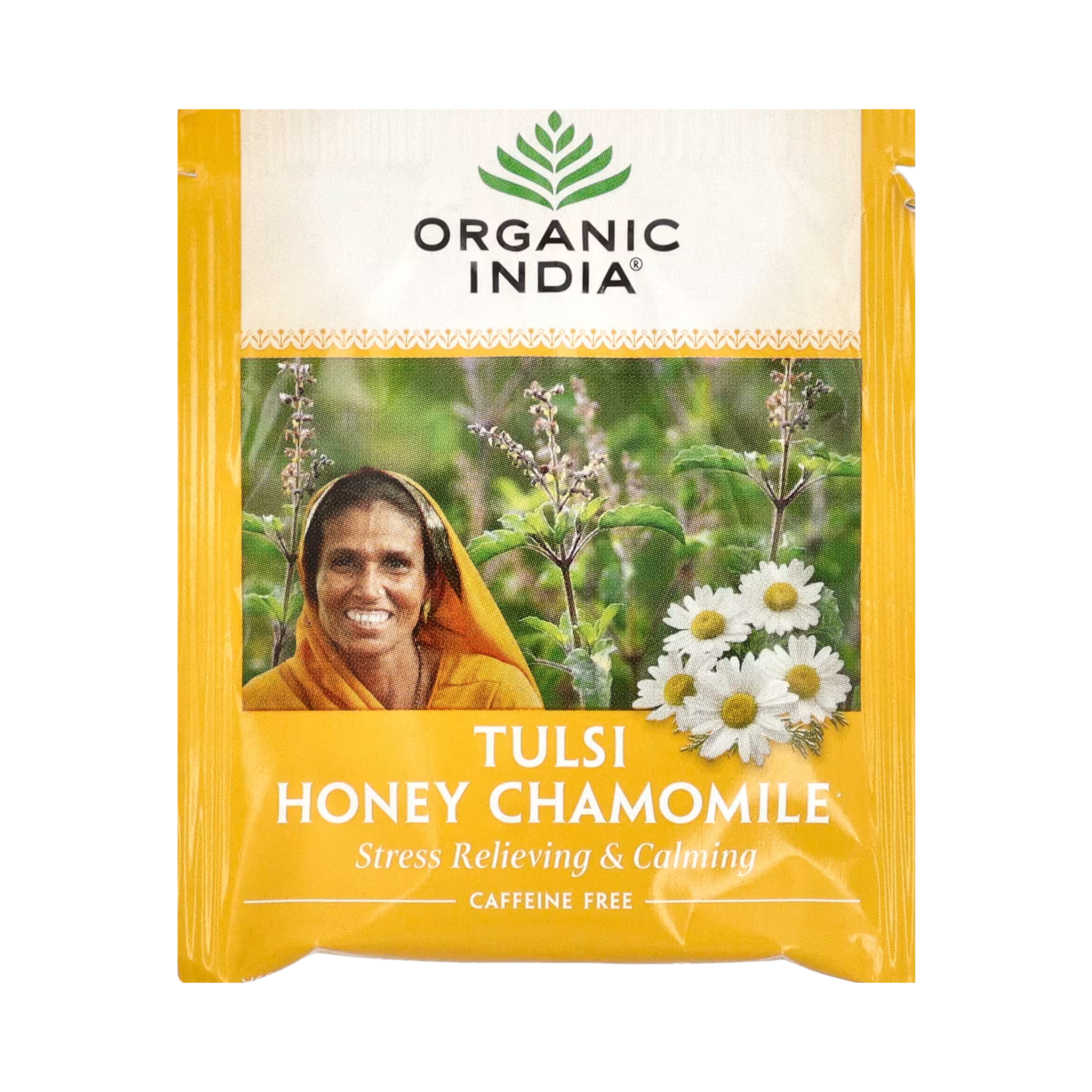 Organic India, Tulsi Tea, Honey Chamomile, Caffeine-Free, 18 Infusion Bags, 1.08 Oz