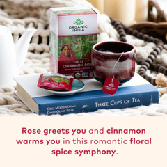 Organic India, Tulsi Tea, Cinnamon Rose, Caffeine-Free, 18 Infusion Bags, 1.14 Oz