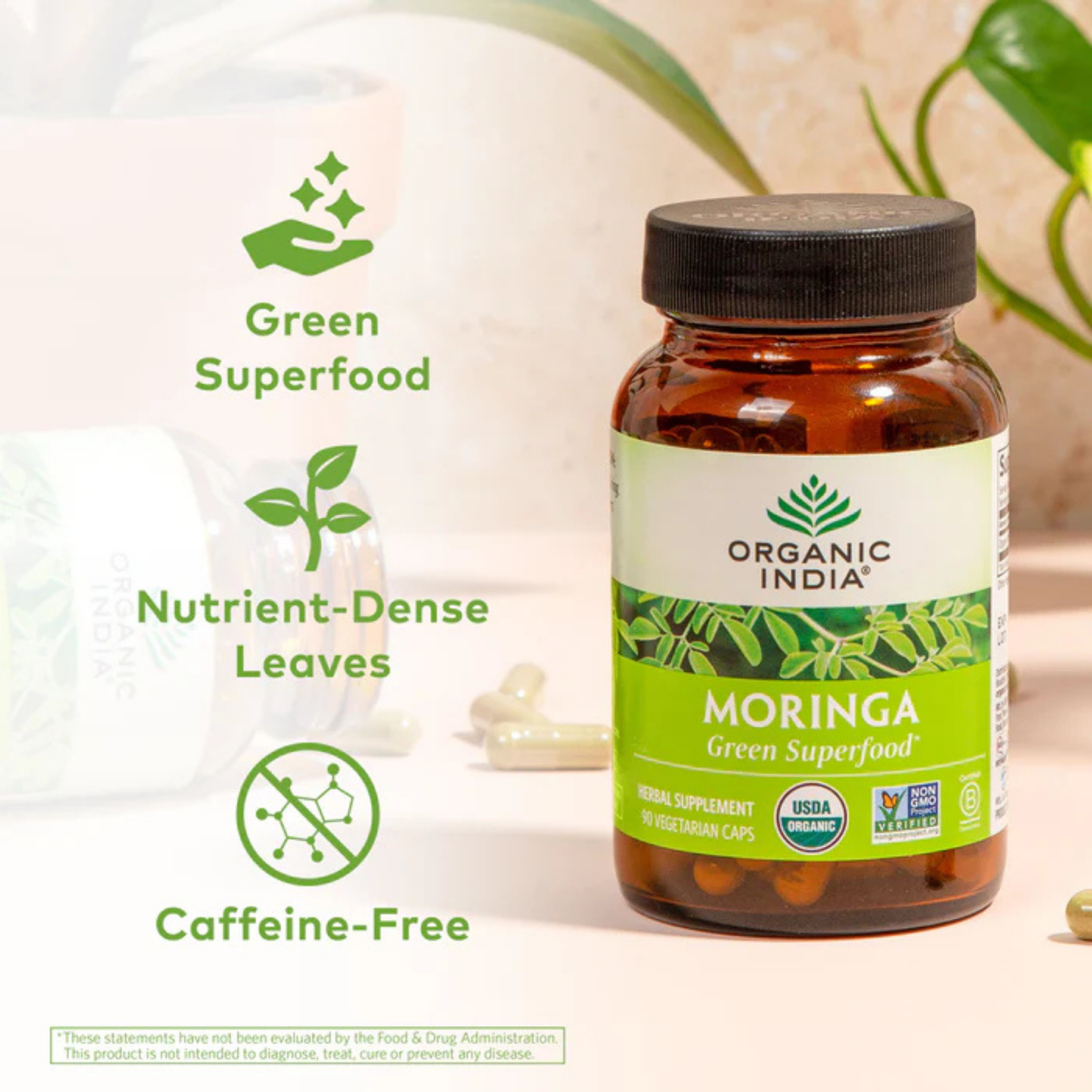 Organic India, Moringa, 700 Mg, 90 Vegetarian Caps