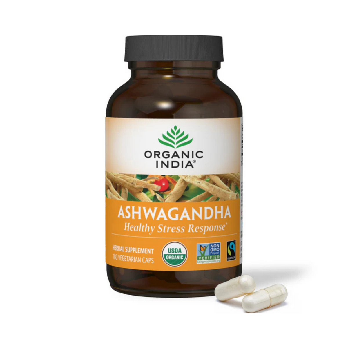 Organic India, Ashwagandha, 800 Mg, 180 Vegetarian Caps