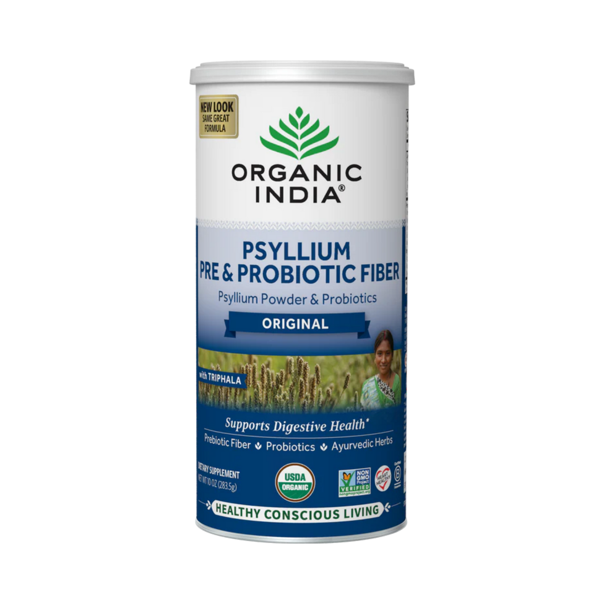 Organic India, Psyllium Pre & Probiotic Fiber, Original, 10 Oz