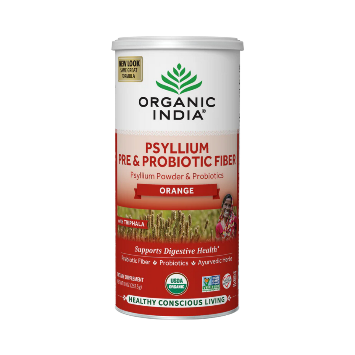 Organic India, Psyllium Pre & Probiotic Fiber, Orange, 10 Oz