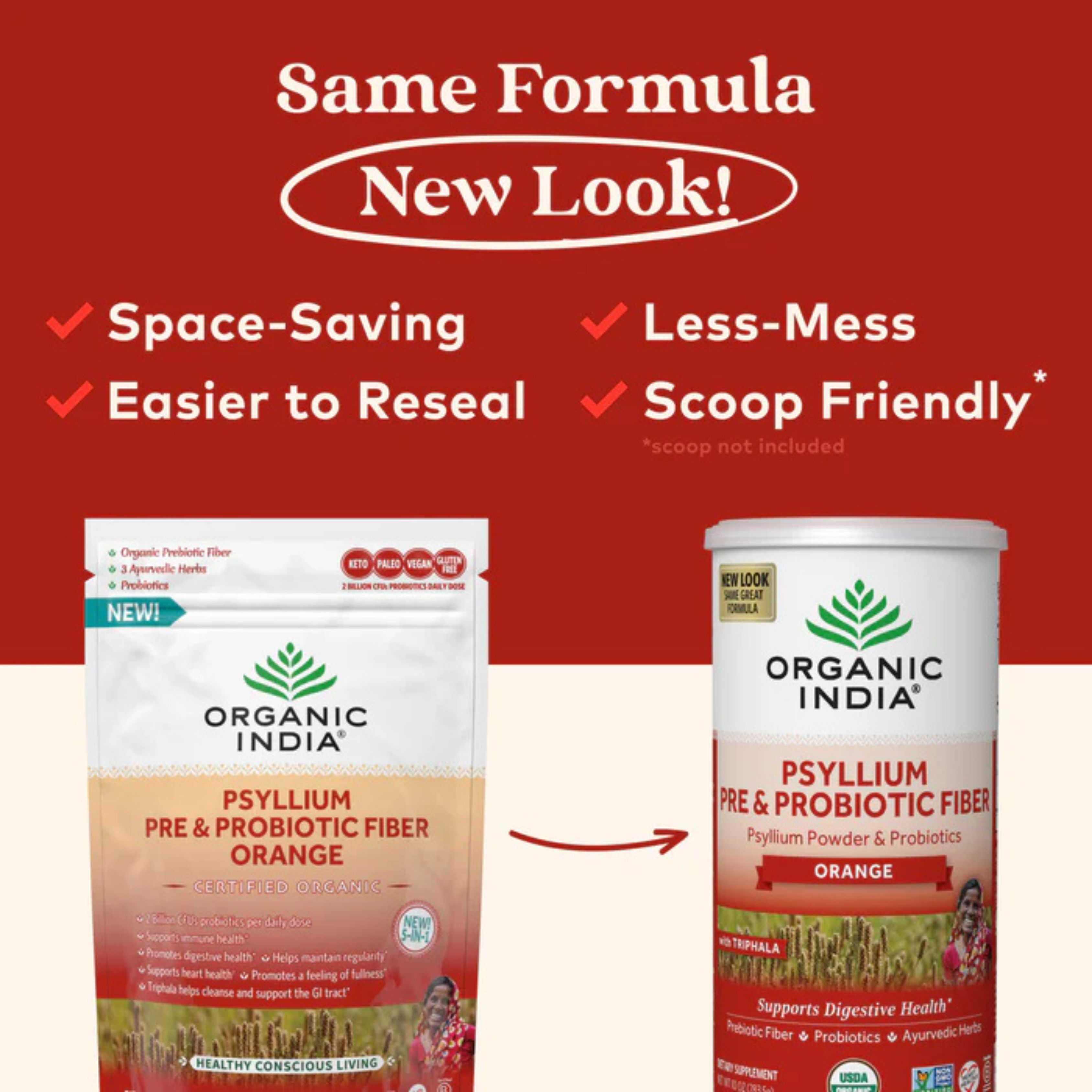 Organic India, Psyllium Pre & Probiotic Fiber, Orange, 10 Oz