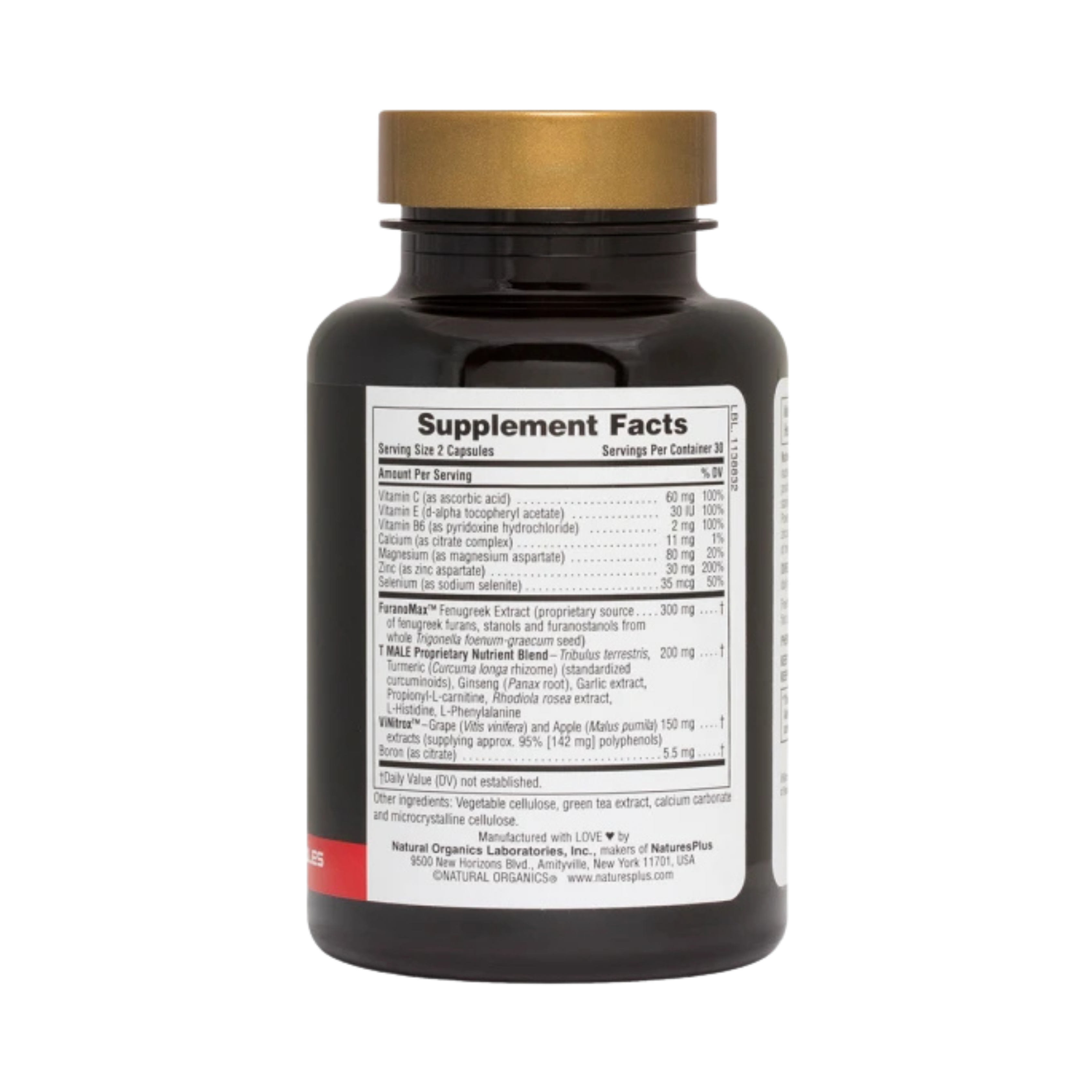 NaturesPlus, T Male, 60 vegetarian capsules