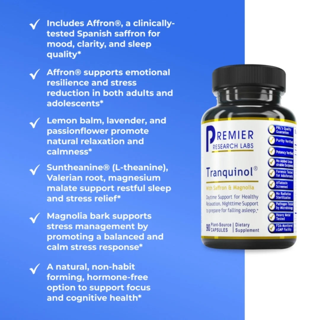 Premier Research Labs, Tranquinol, 90 Plant-Source Capsules