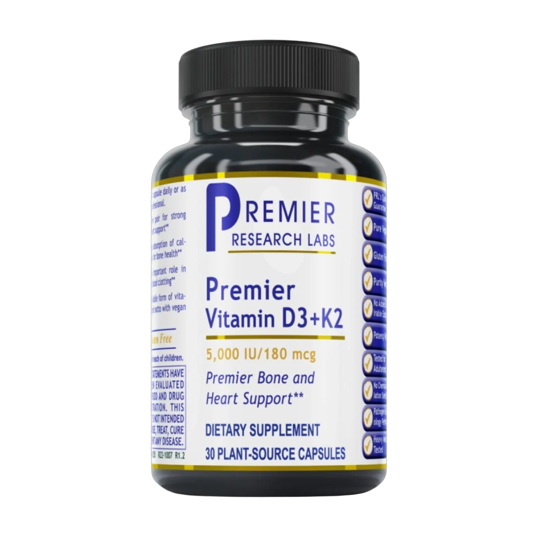 Premier Research Labs, Premier Vitamin D3+K2, 30 Plant-Source Capsules