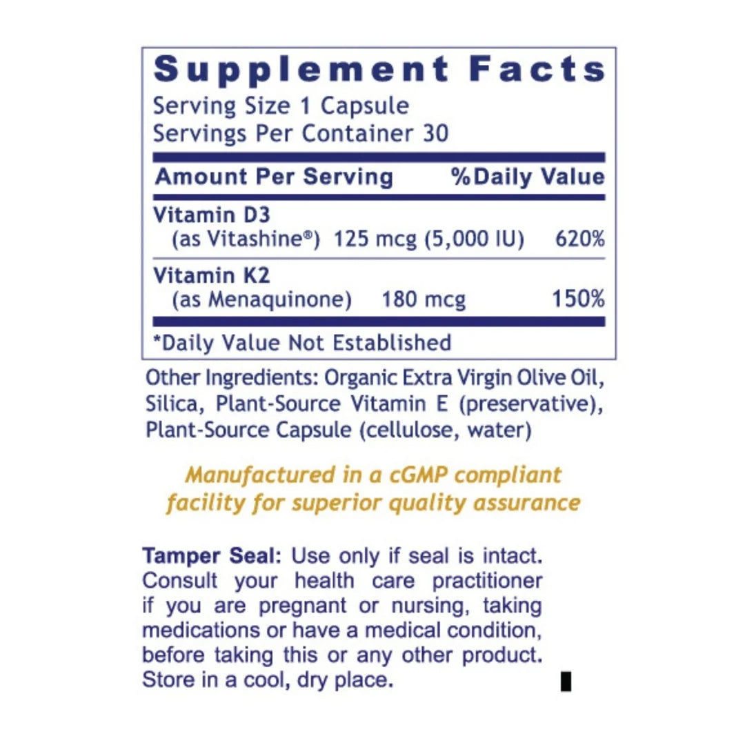 Premier Research Labs, Premier Vitamin D3+K2, 30 Plant-Source Capsules