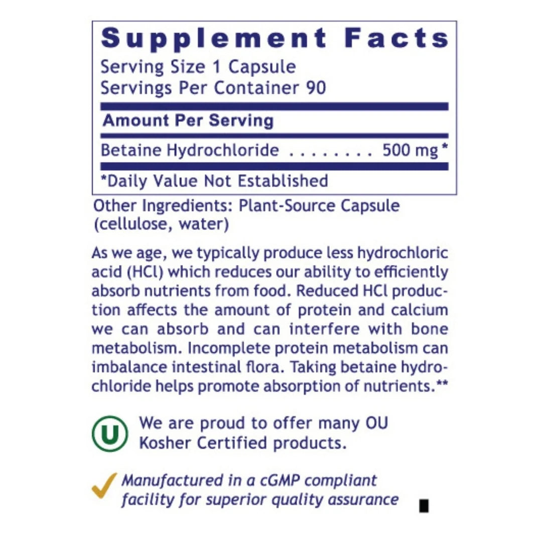Premier Research Labs, Premier HCL, 90 Plant-Source Capsules