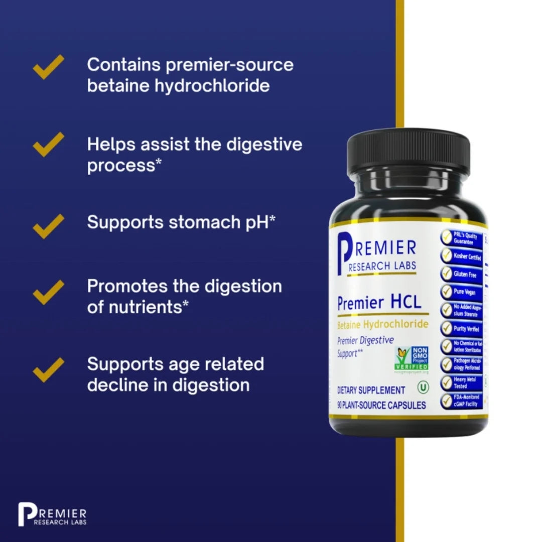 Premier Research Labs, Premier HCL, 90 Plant-Source Capsules
