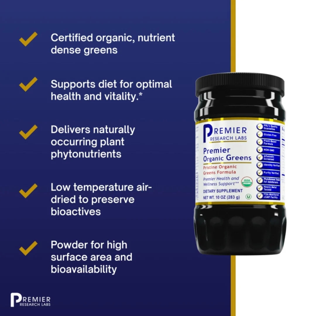 Premier Research Labs, Organic Greens Premier Powder, 10 oz (283 g)