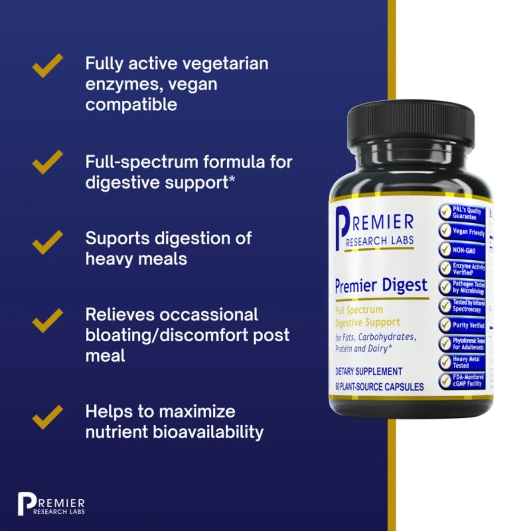 Premier Research Labs, Premier Digest, 60 Plant-Source Capsules