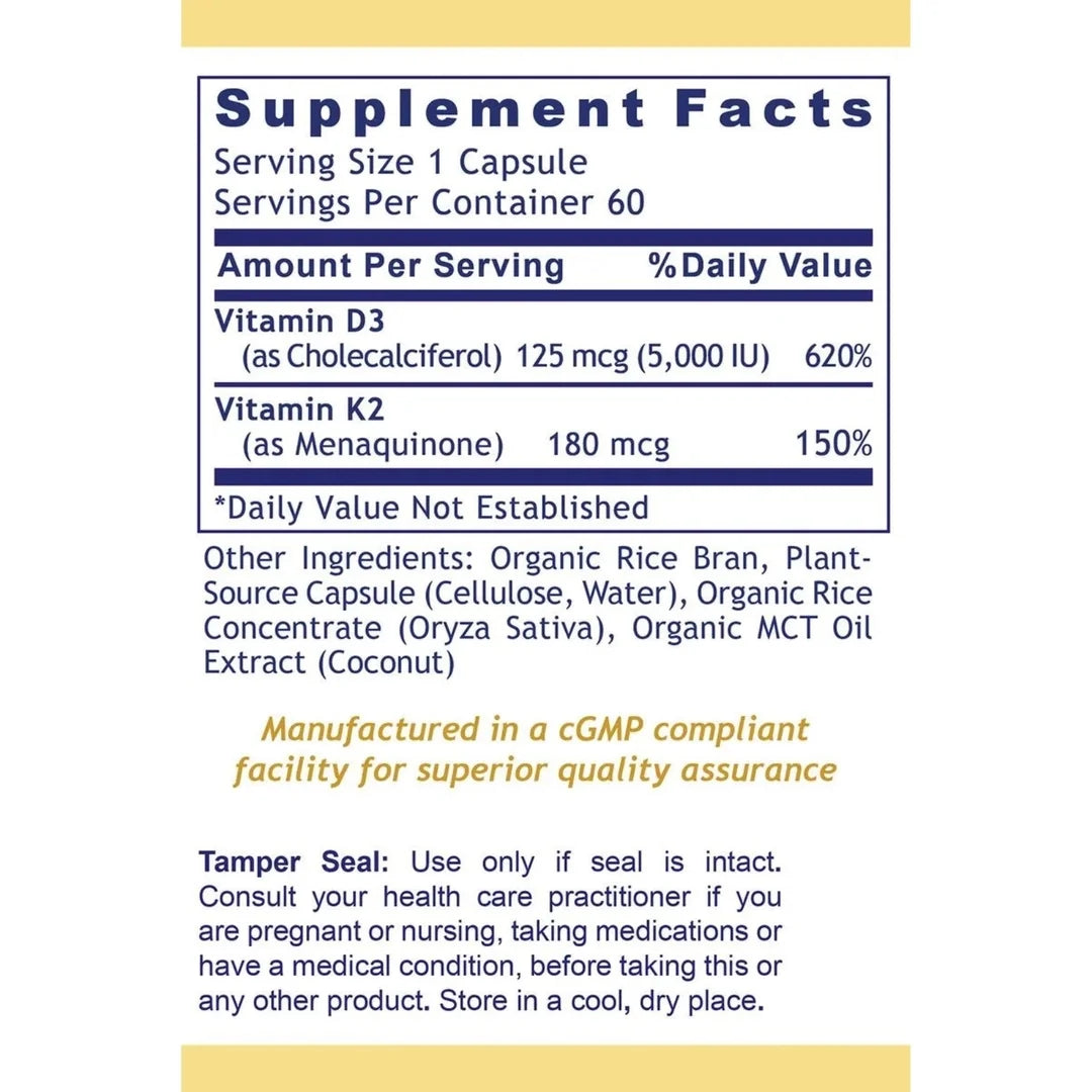 Premier Research Labs, Premier Vegan Vitamin D3 + K2, 60 Plant-Source Capsules