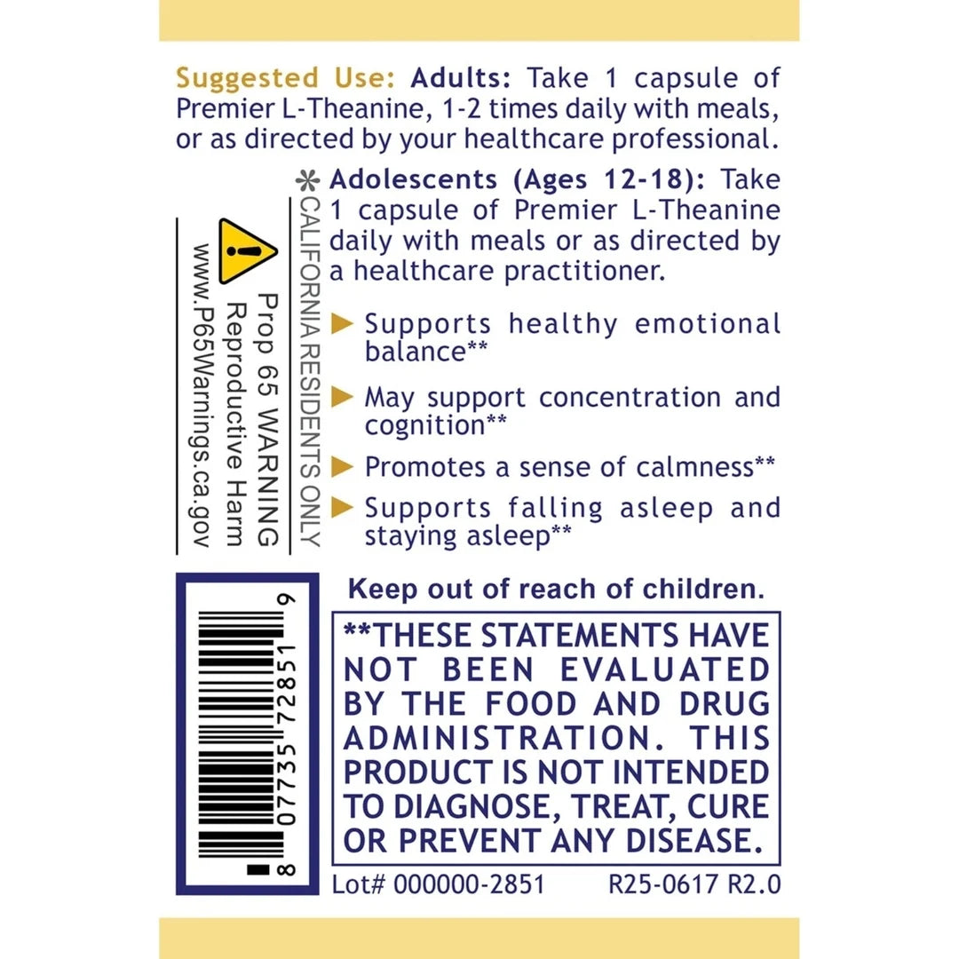 Premier Research Labs, L-Theanine, 60 Plant-Source Capsules