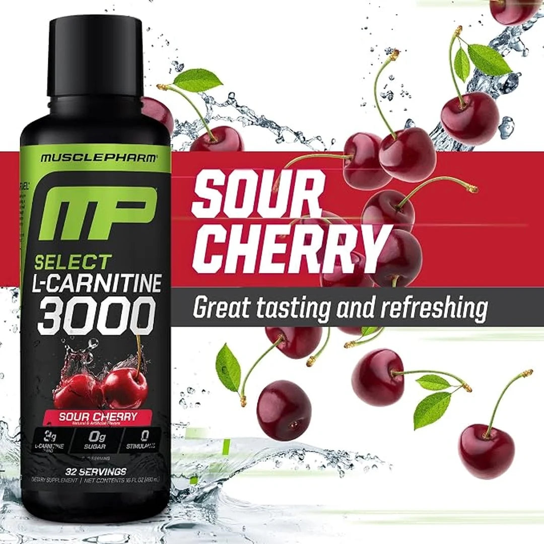 MusclePharm, Select L-Carnitine 3000, Sour Cherry , 16 fl oz (480 ml)