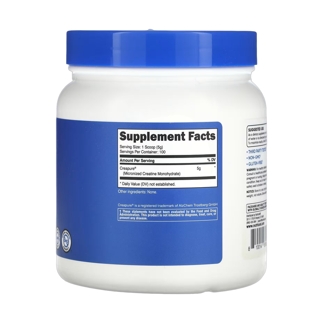 Nutricost, Performance, Creatine Monohydrate, Unflavored, 1.1 lb, 500 g