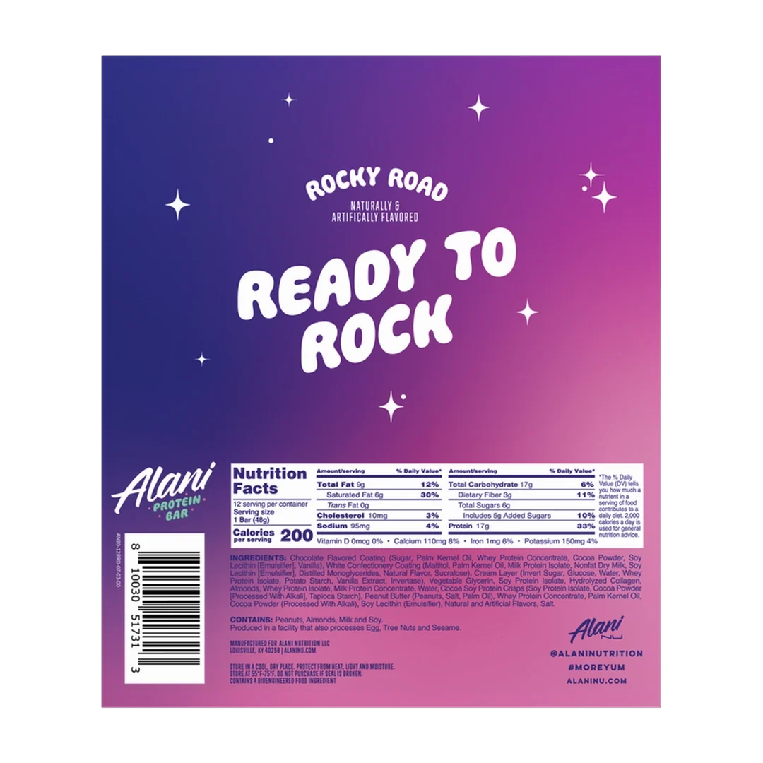 Alani Nu, Protein Bar, Rocky Road, 12 Bars, 1.69 oz (48 g)
