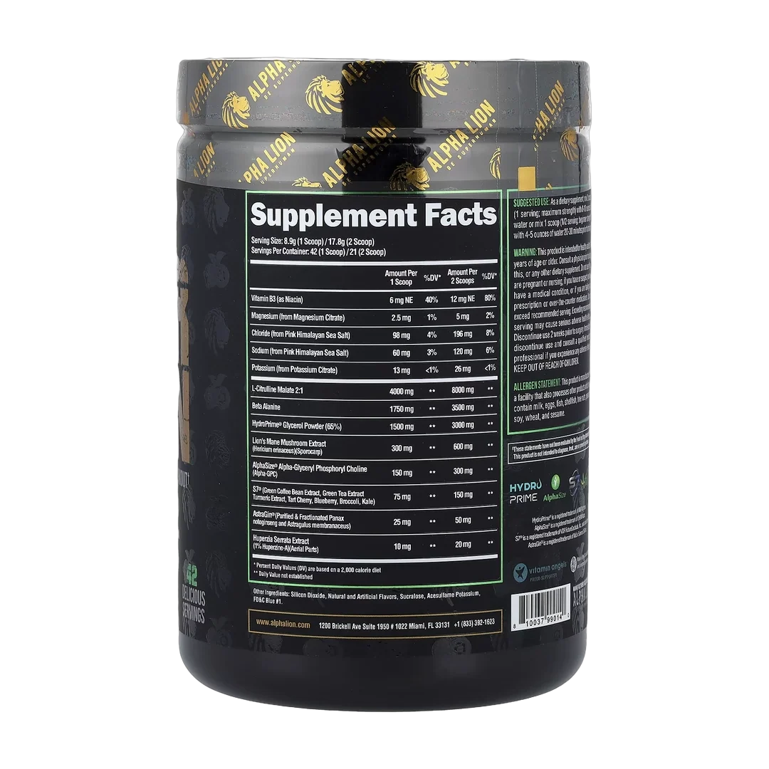 ALPHA LION, SuperHuman Pump, Blue Steel, Blueberry Mojito, 13.18 oz (373 g)