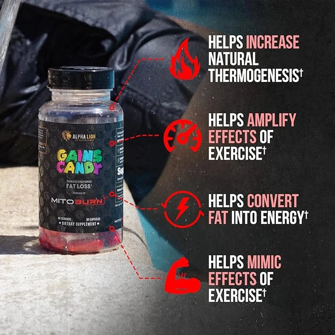 ALPHA LION, Gains Candy, MitoBurn®, 60 Capsules