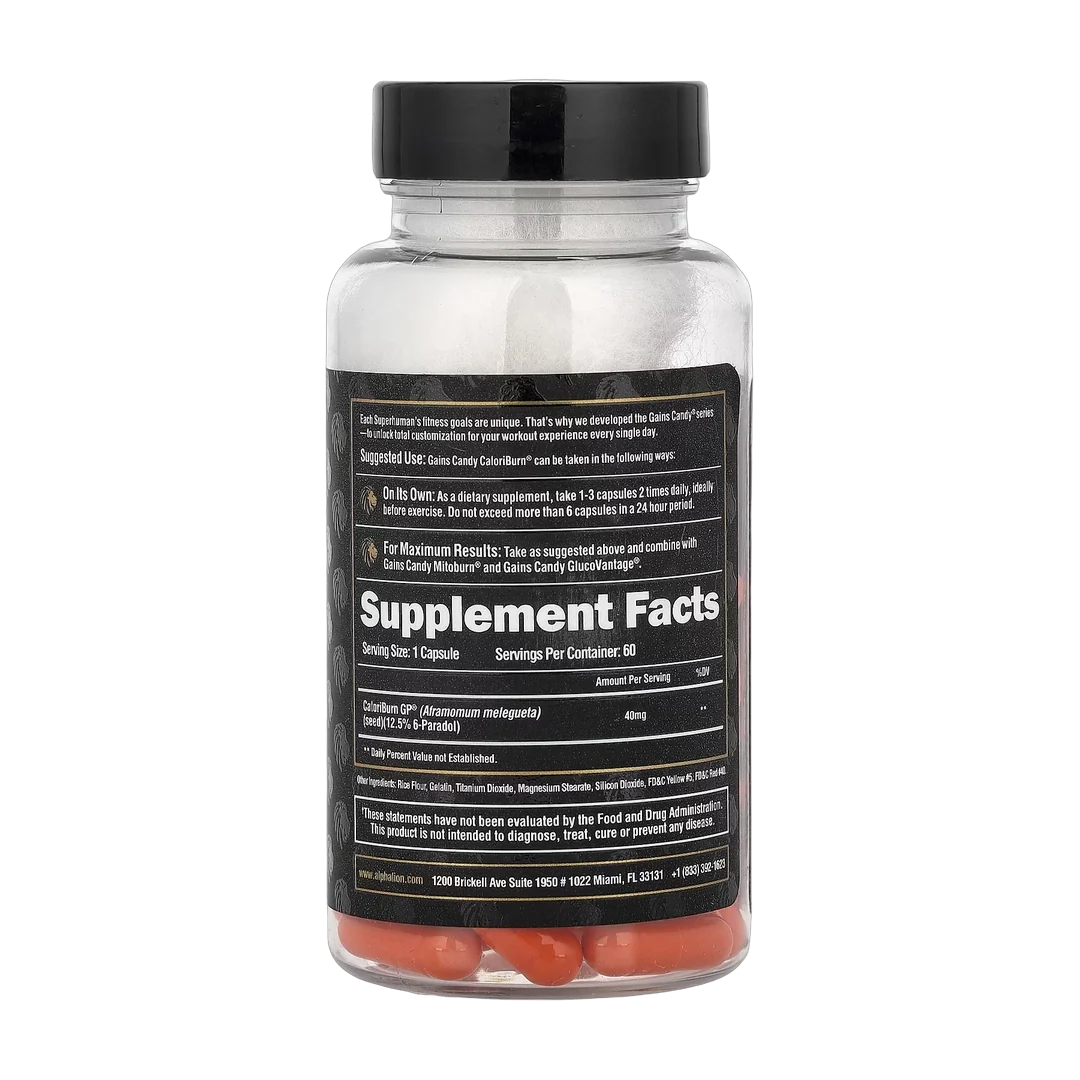 ALPHA LION, Gains Candy, CaloriBurn®, 60 Capsules (40 mg per Capsule)