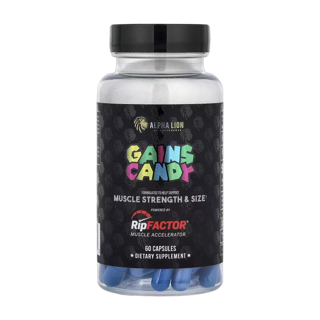 ALPHA LION, Gains Candy, RipFactor®, 60 Capsules (325 mg per Capsule)