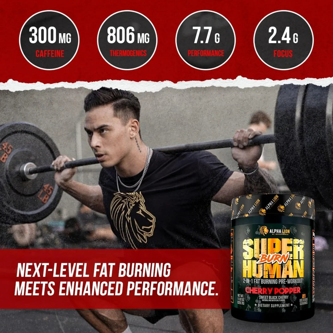 ALPHA LION, SuperHuman Burn, Cherry Popper, Sweet Black Cherry, 11.11 oz (315 g)