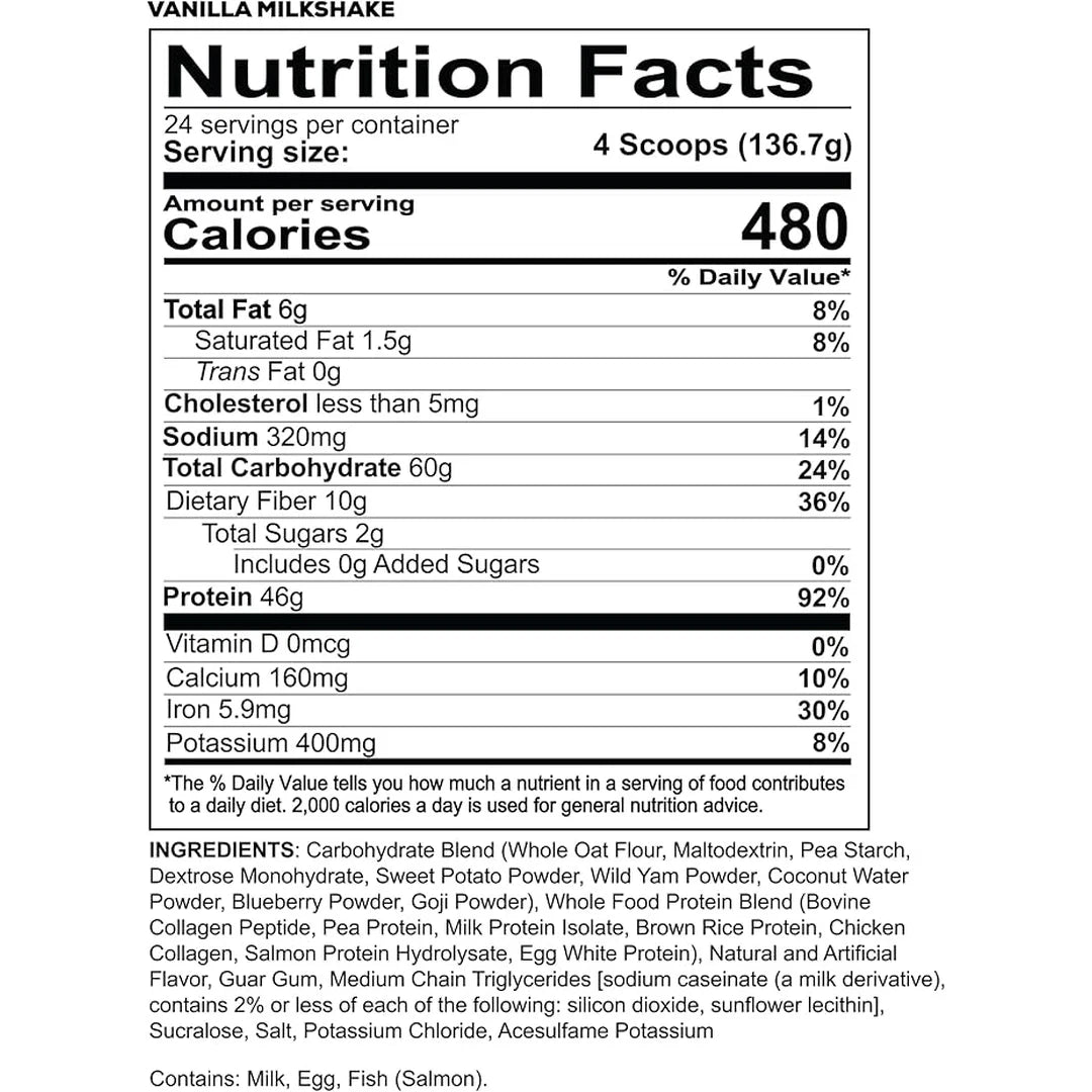 Redcon1, MRE, Whole Food Protein, Vanilla Milkshake, 7.16 lb (3,250 g)