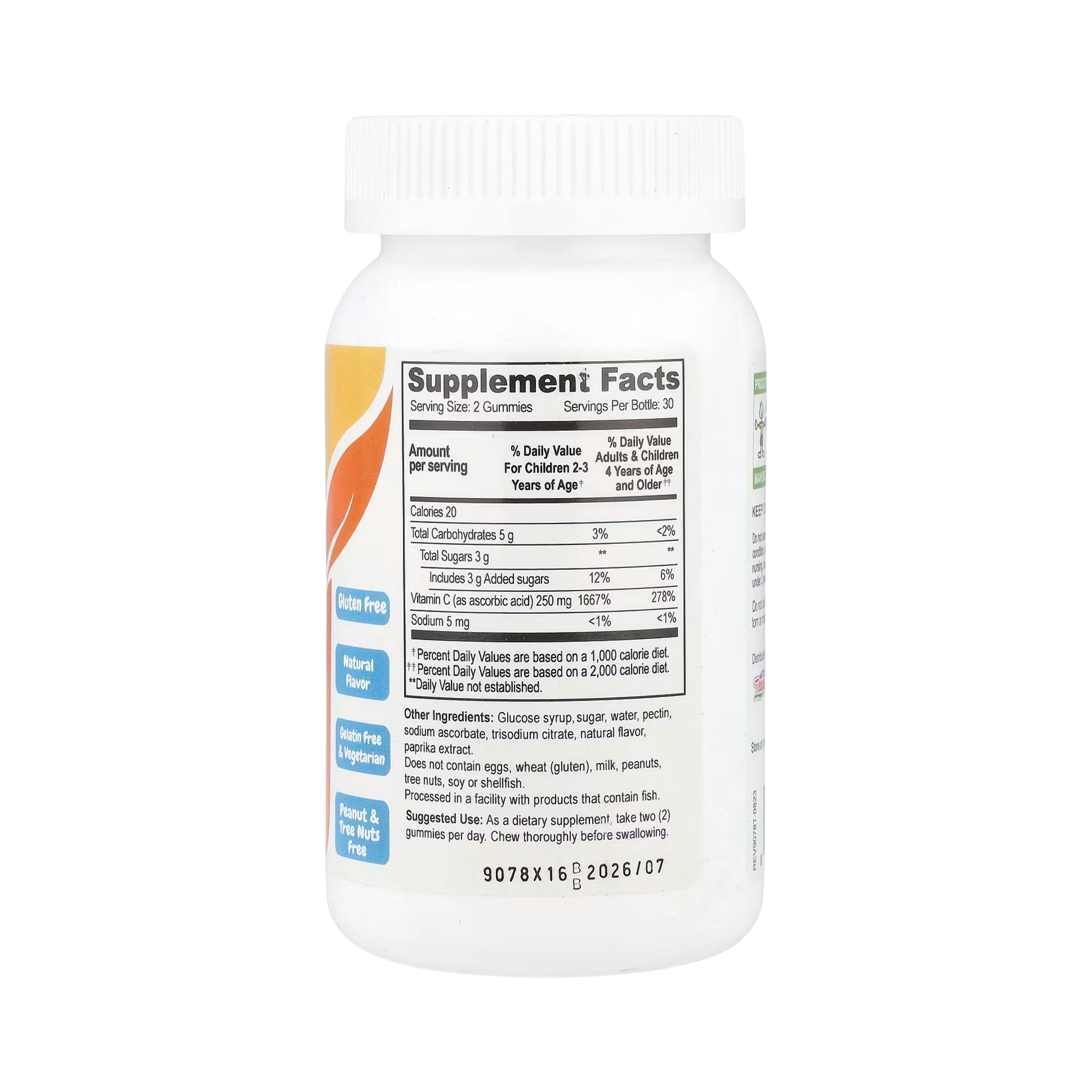 YumVs, Kids, Vitamin C, Delicious Orange, 250 mg, 60 Gummies