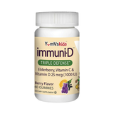 YumVs, Kid's Immuni-D, Elderberry, Vitamin C & Vitamin D, Berry Flavor, 60 Gummies