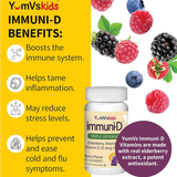 YumVs, Kid's Immuni-D, Elderberry, Vitamin C & Vitamin D, Berry Flavor, 60 Gummies