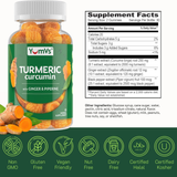 YumVs, Turmeric Curcumin With Ginger & Piperine, Peach Flavor, 60 Gummies