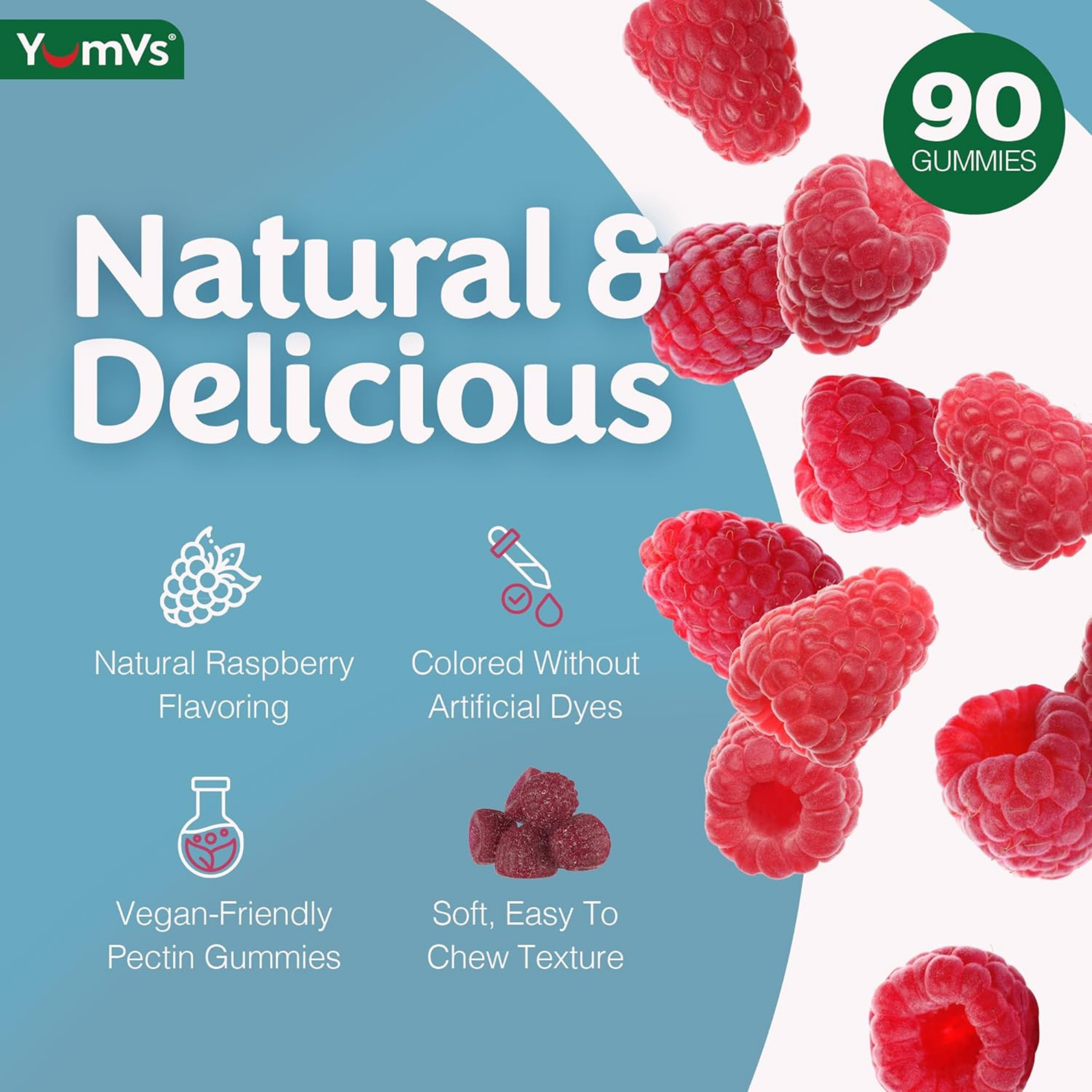 YumVs, Magnesium Citrate, Raspberry Flavor, 900mg, 90 Gummies