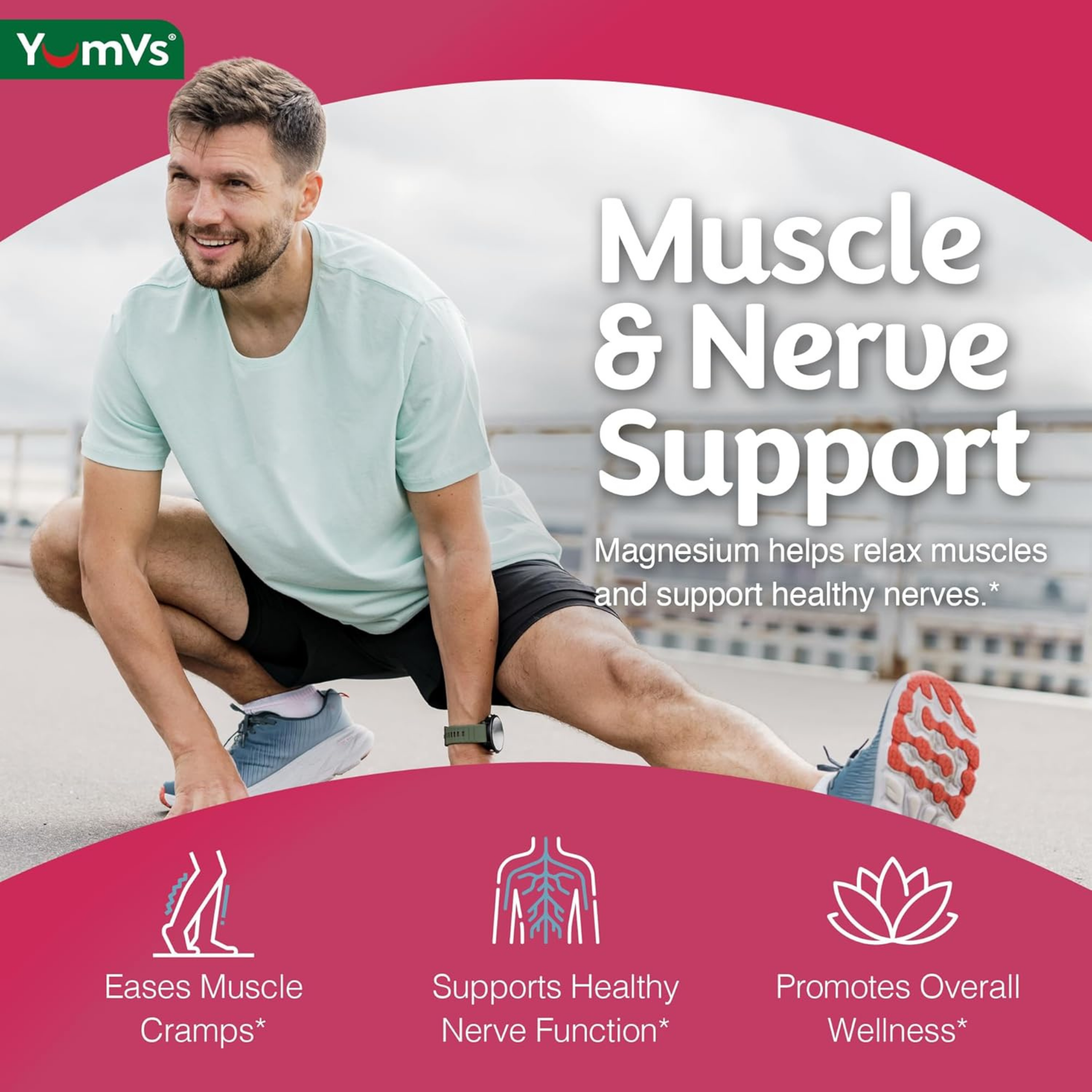 YumVs, Magnesium Citrate, Raspberry Flavor, 900mg, 90 Gummies