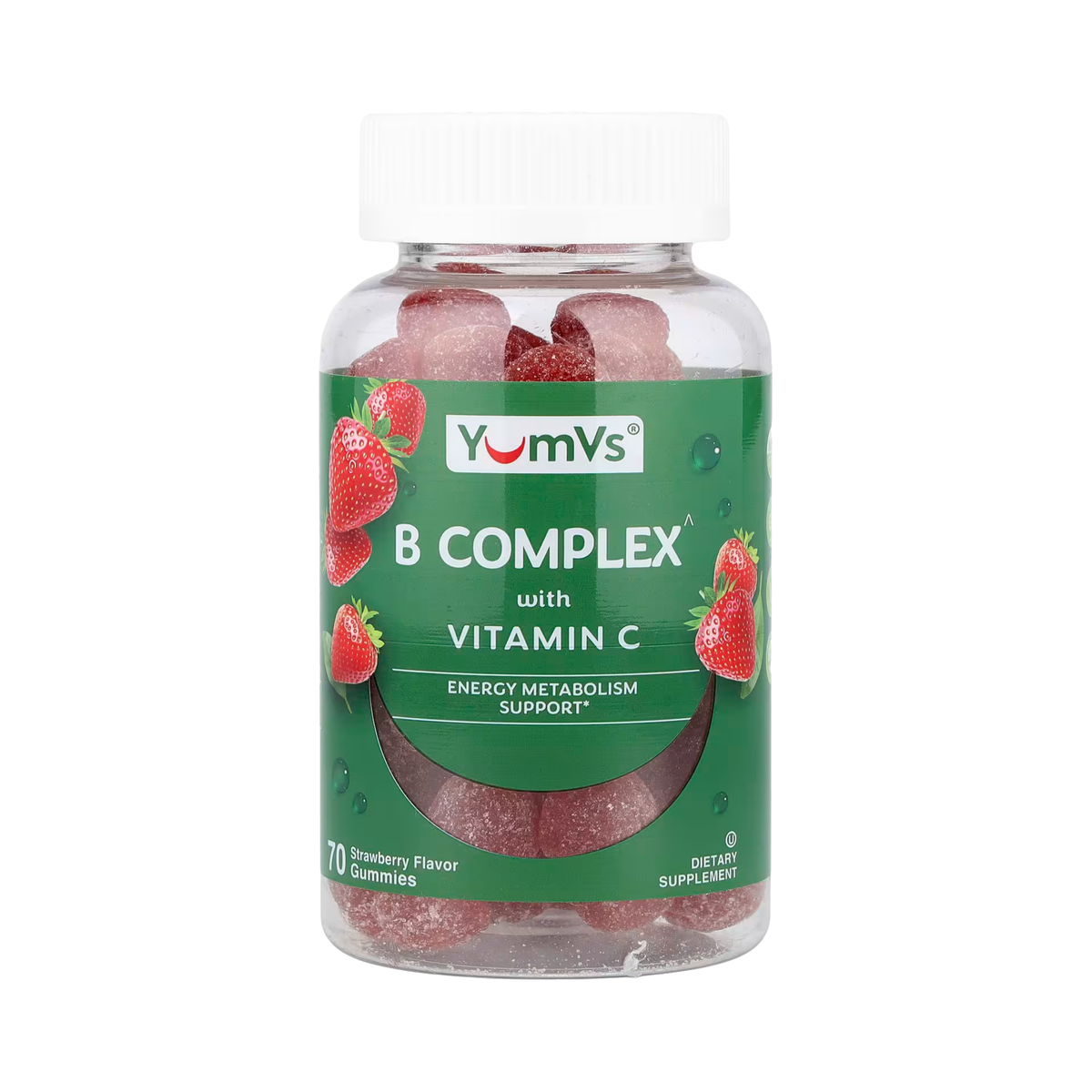 YumVs, B Complex With Vitamin C Gummies, Strawberry Flavor, 70 Gummies