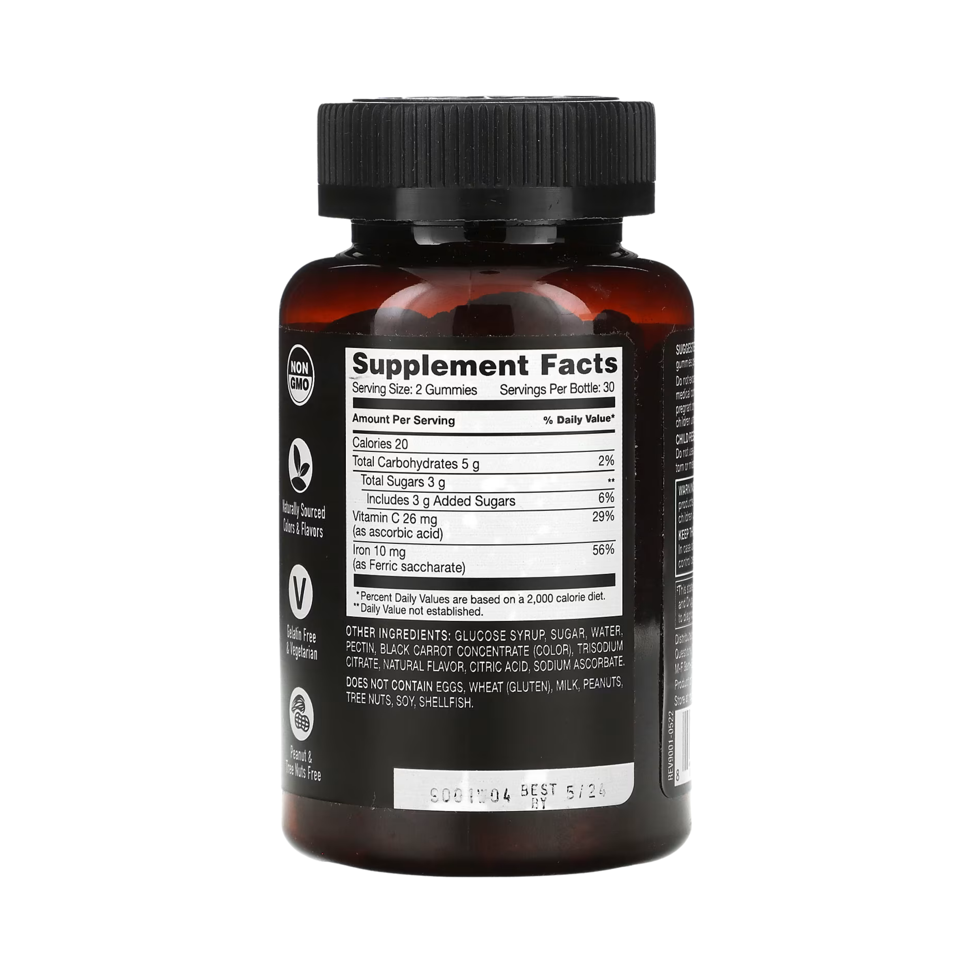 YumVs, Strong Earth Gummies, Iron with Vitamin C, Grape, 60 Gummies