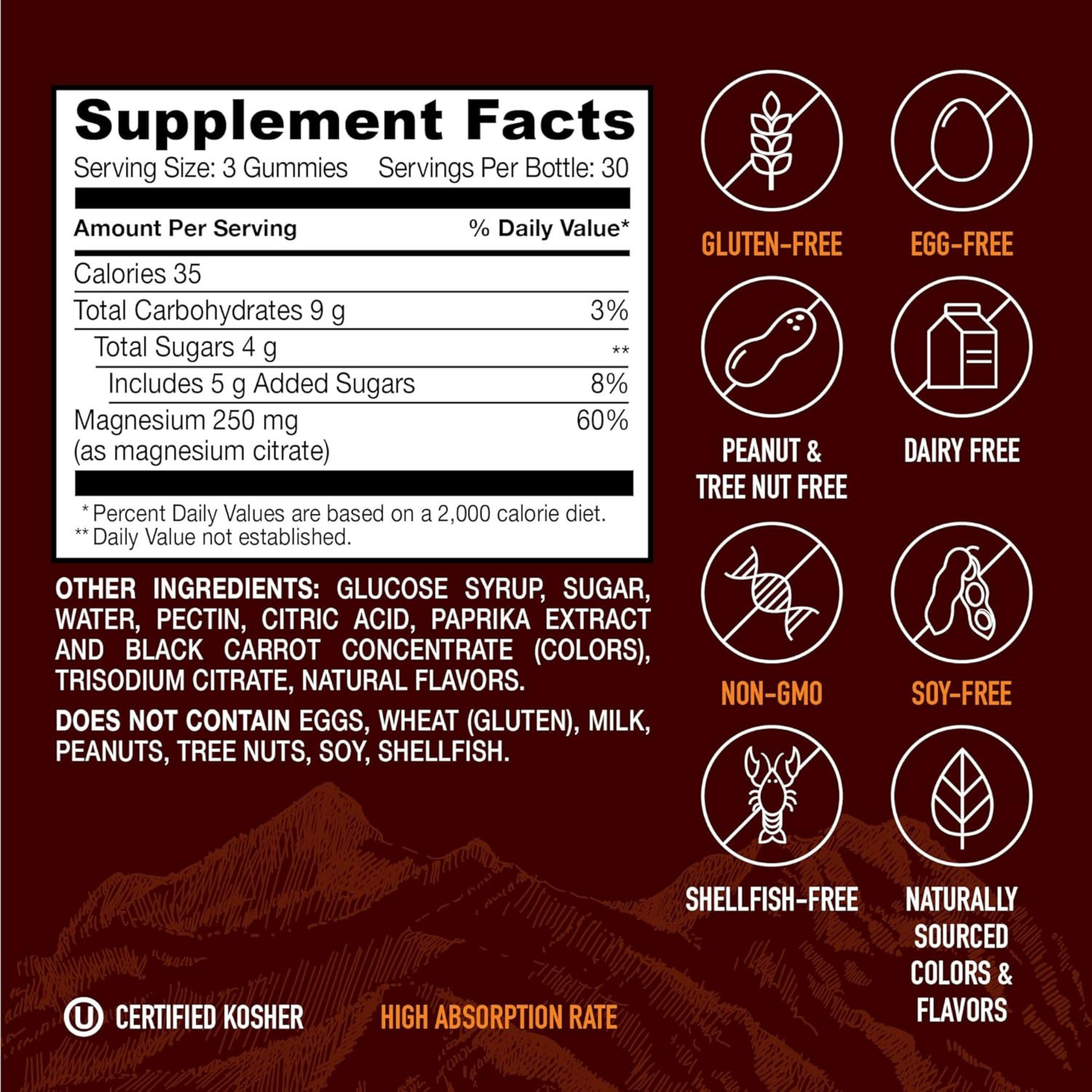 YumVs, Strong Earth Gummies, Magnesium Citrate, Raspberry & Peach, 90 Gummies