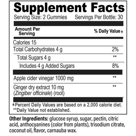 YumVs, Apple Cider Vinegar and Ginger, Apple Flavor, 60 Gummies