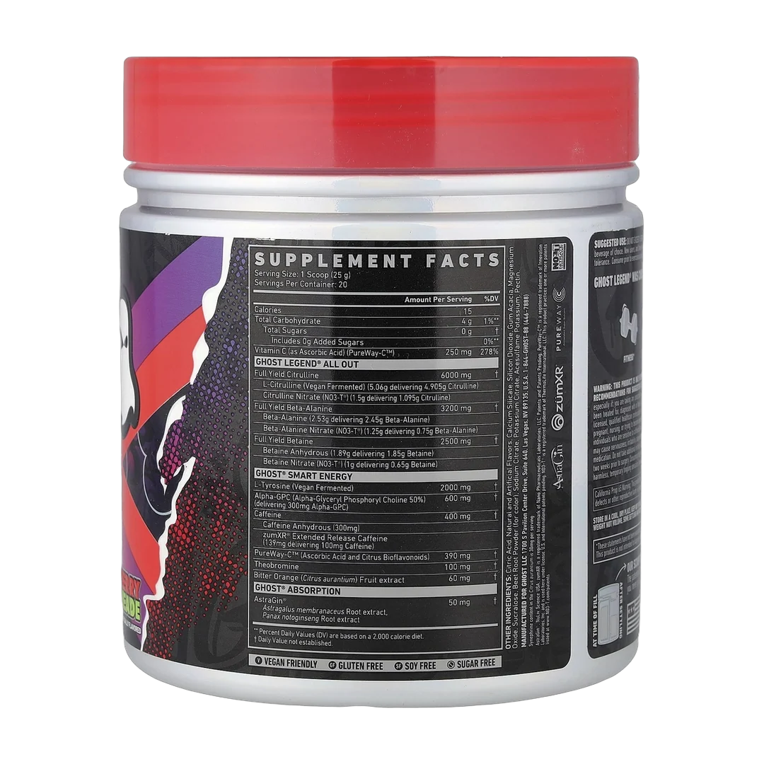Ghost, Legend® All Out Pre-Workout, Cherry Limeade, 17.6 oz (500 g)
