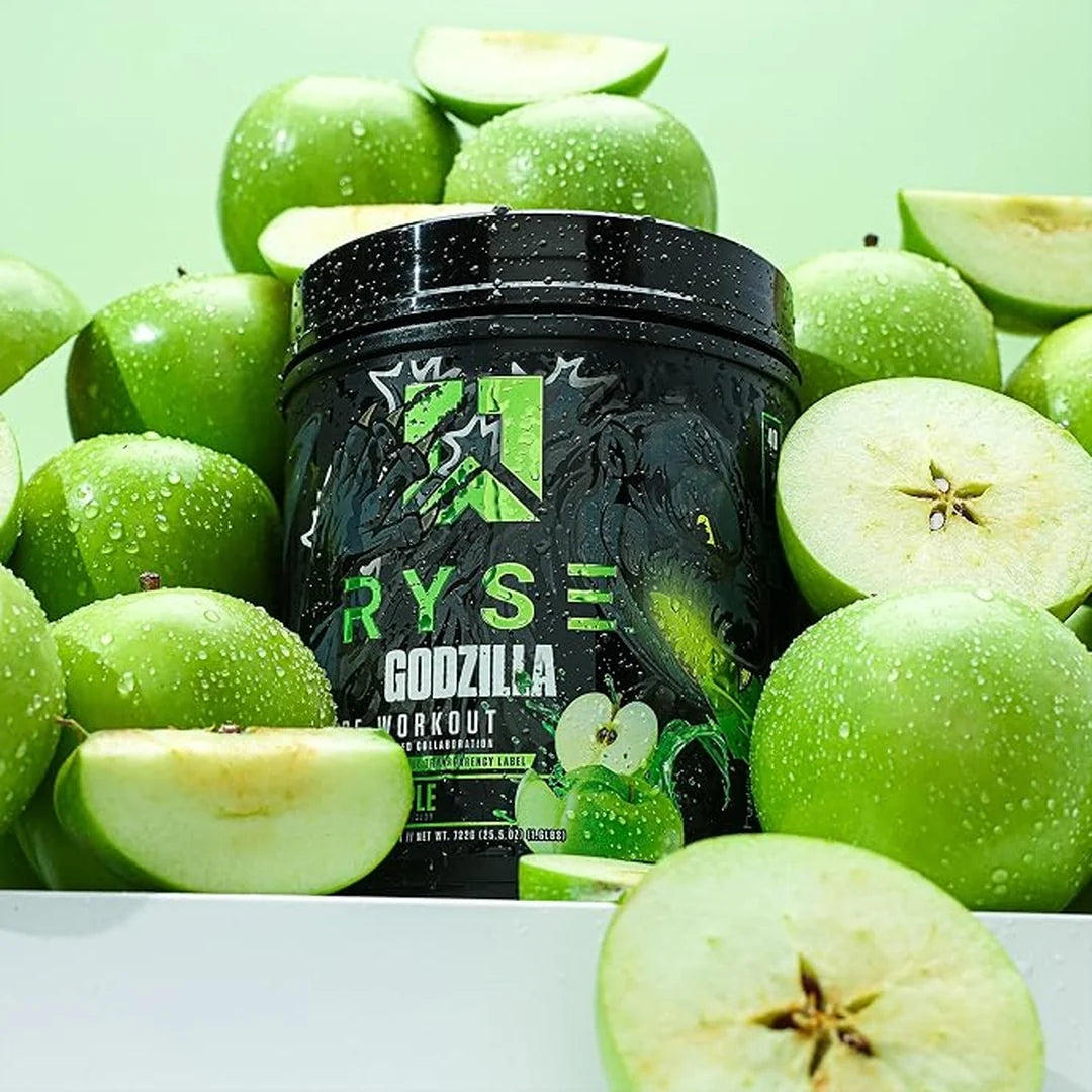 RYSE, Godzilla X Noel Deyzel Pre Workout Powder, Green Apple, 722 g