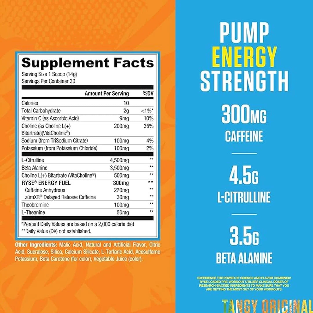 RYSE, Loaded Pre-Workout, SunnyD, 420 g