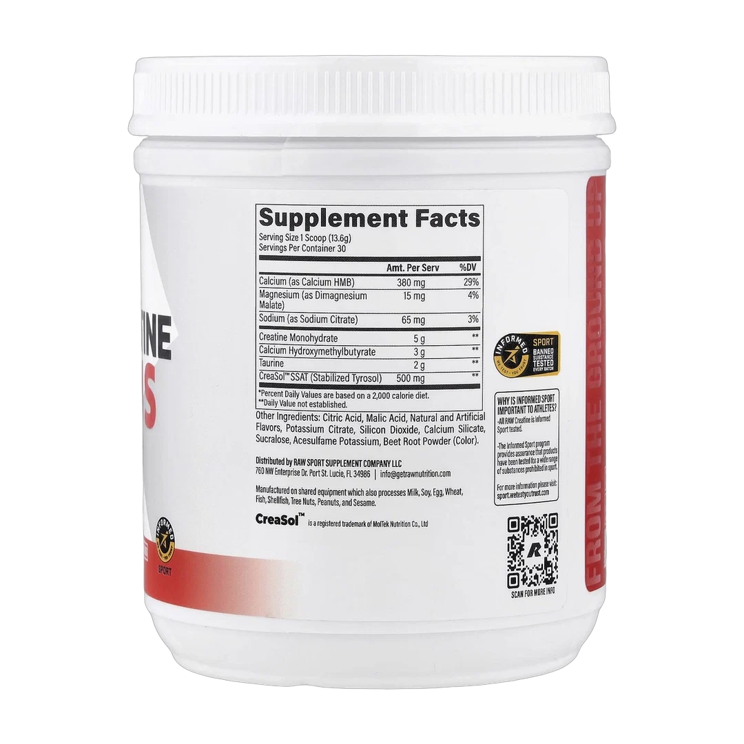 Raw Nutrition, Essentials, Creatine Plus, Sour Watermelon, 14.4 oz (408 g)