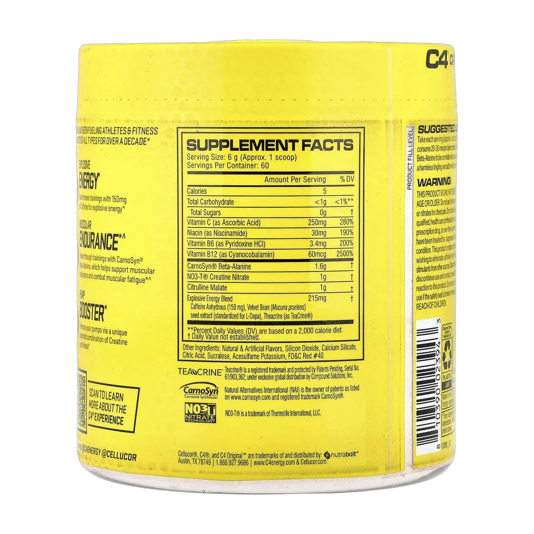C4 / Cellucor, C4® Original, Pre-Workout, Fruit Punch, 12.7 oz (360 g)