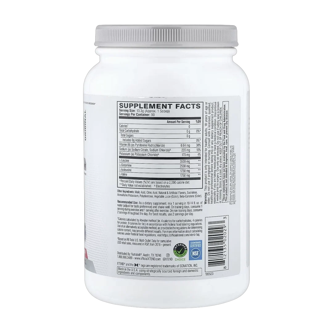 XTEND, Elite Recovery, Knockout Fruit Punch, 2.64 lb (1.197 kg)