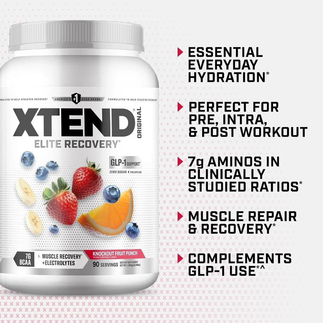 XTEND, Elite Recovery, Knockout Fruit Punch, 2.64 lb (1.197 kg)